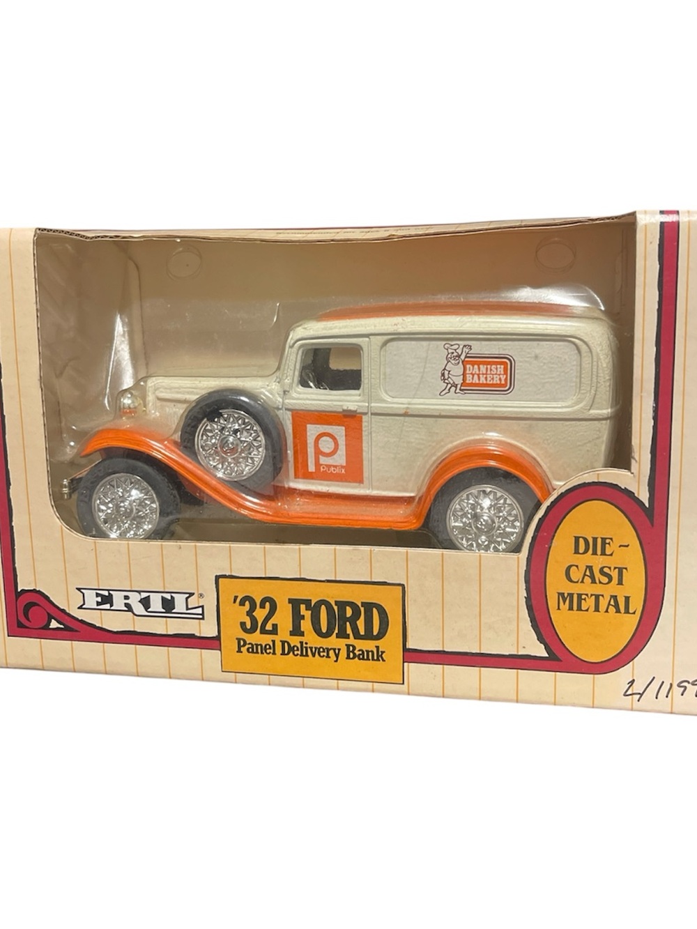 ERTL 1932 Ford Panel Delivery Bank Publix Danish Bakery New Die Cast Metal